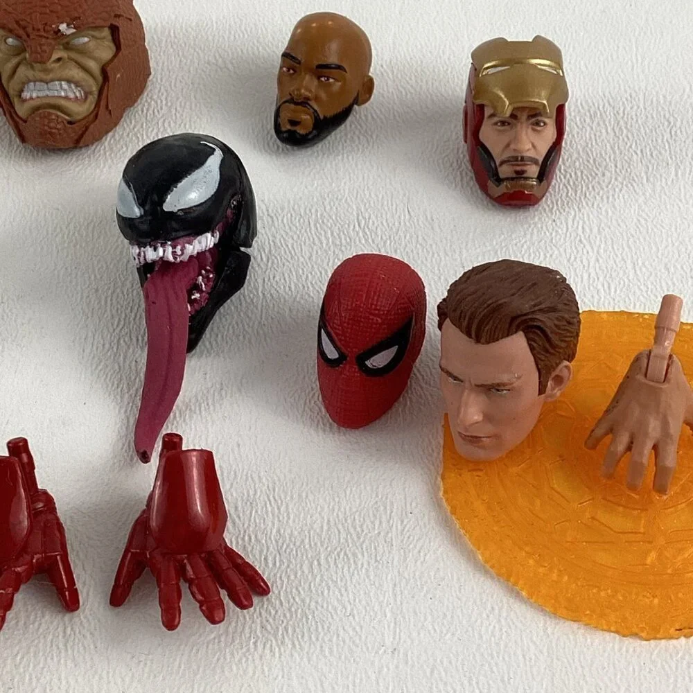 Marvel Legends Heads Hands Venom Iron Man Action Figure Parts Spider-Man Lot